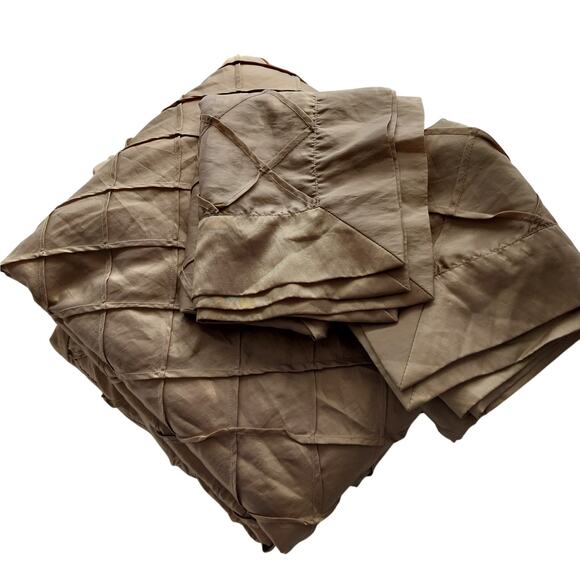 GORGEOUS GOLD! DIAMOND TUFTED GOLD SATIN DUVET COVER & MATCHED SHAMS SET! SZ FL - Picture 2 of 10